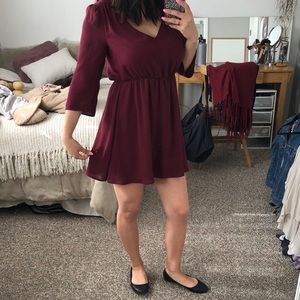 Simple maroon flowy dress